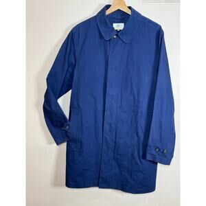 Jack Spade Navy Trench Coat Men’s Chore Coat 100% Cotton Large Long Jacket